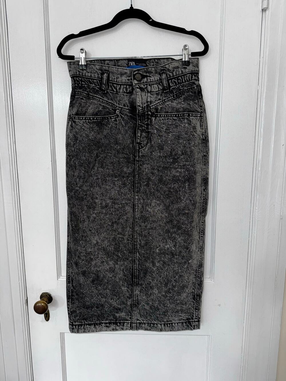 ZARA WOMENS PREMIUM '80S ACID BLACK SKIRT